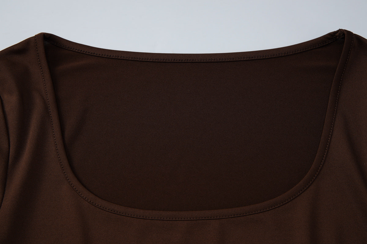 Square Neck Top and Skirt Set