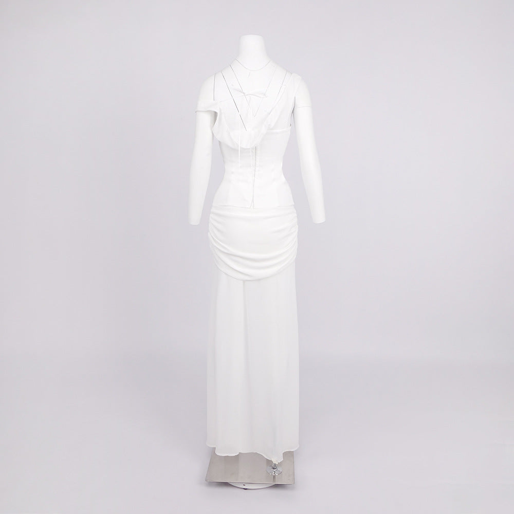 Ethereal Sculpt Mesh Dress