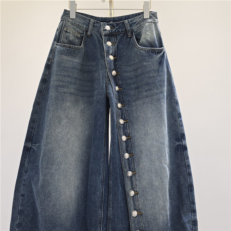 Jolanda Button-Seam Jeans
