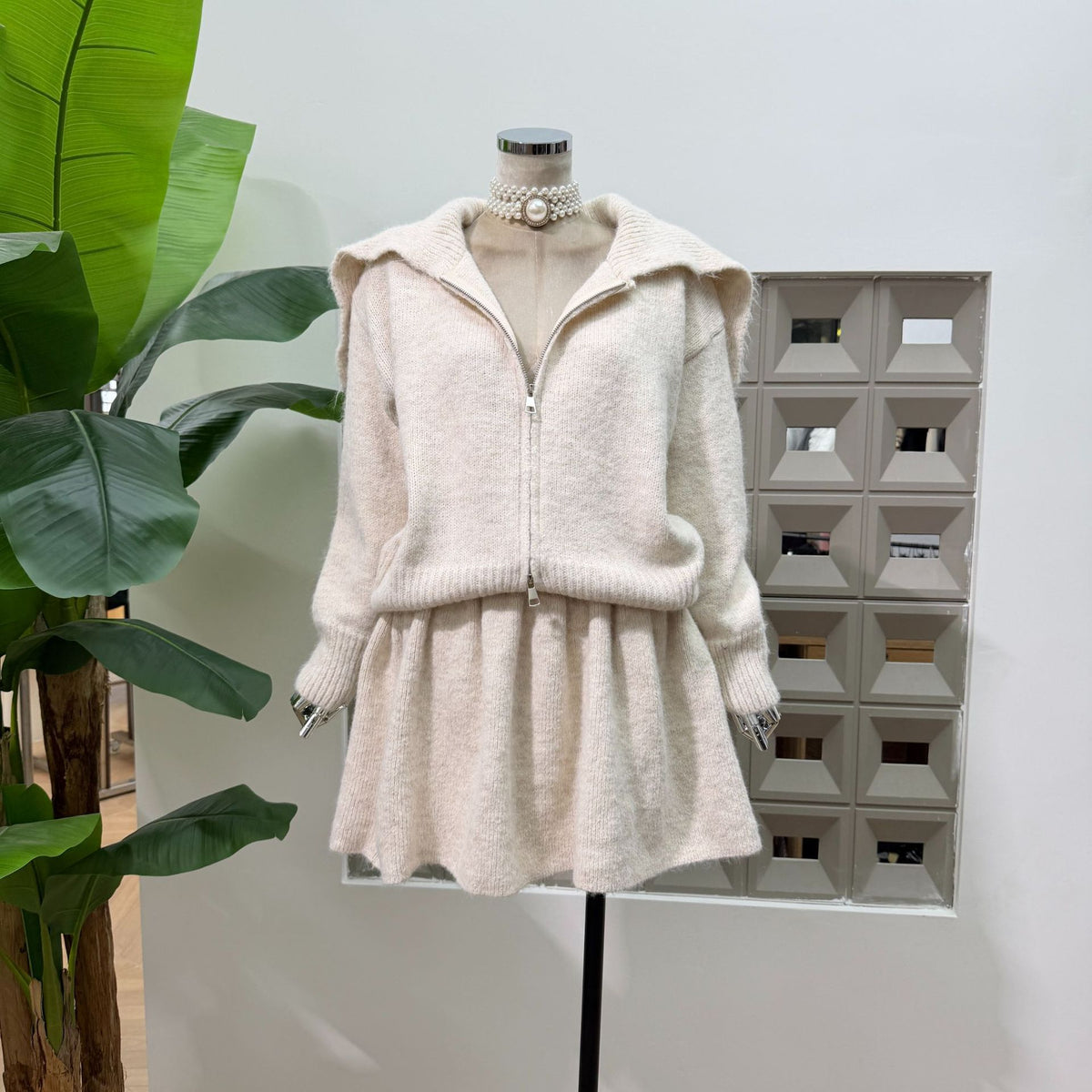 Wren Shawl-Collar Knit Set