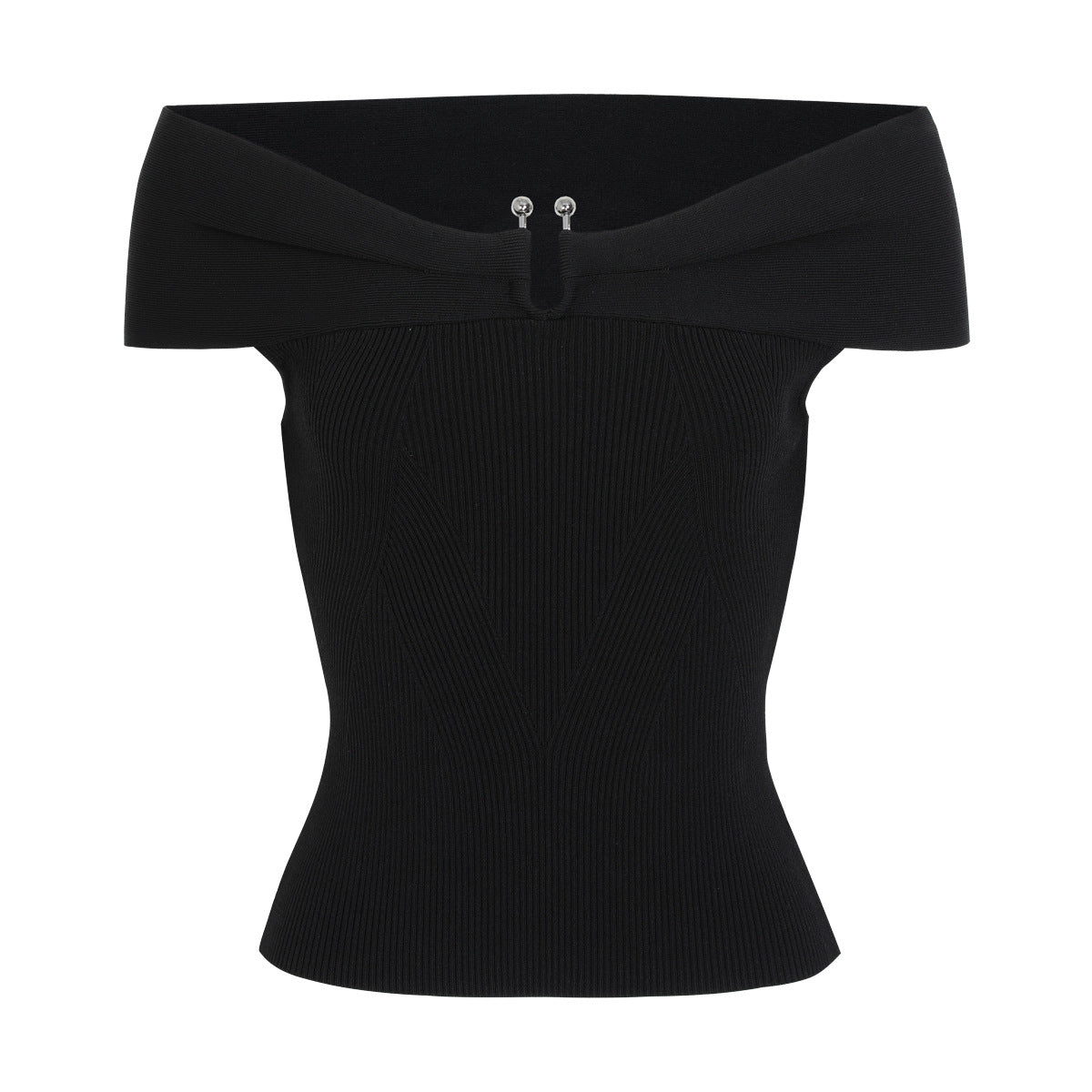Elise Off-Shoulder Ribbed Knit Top
