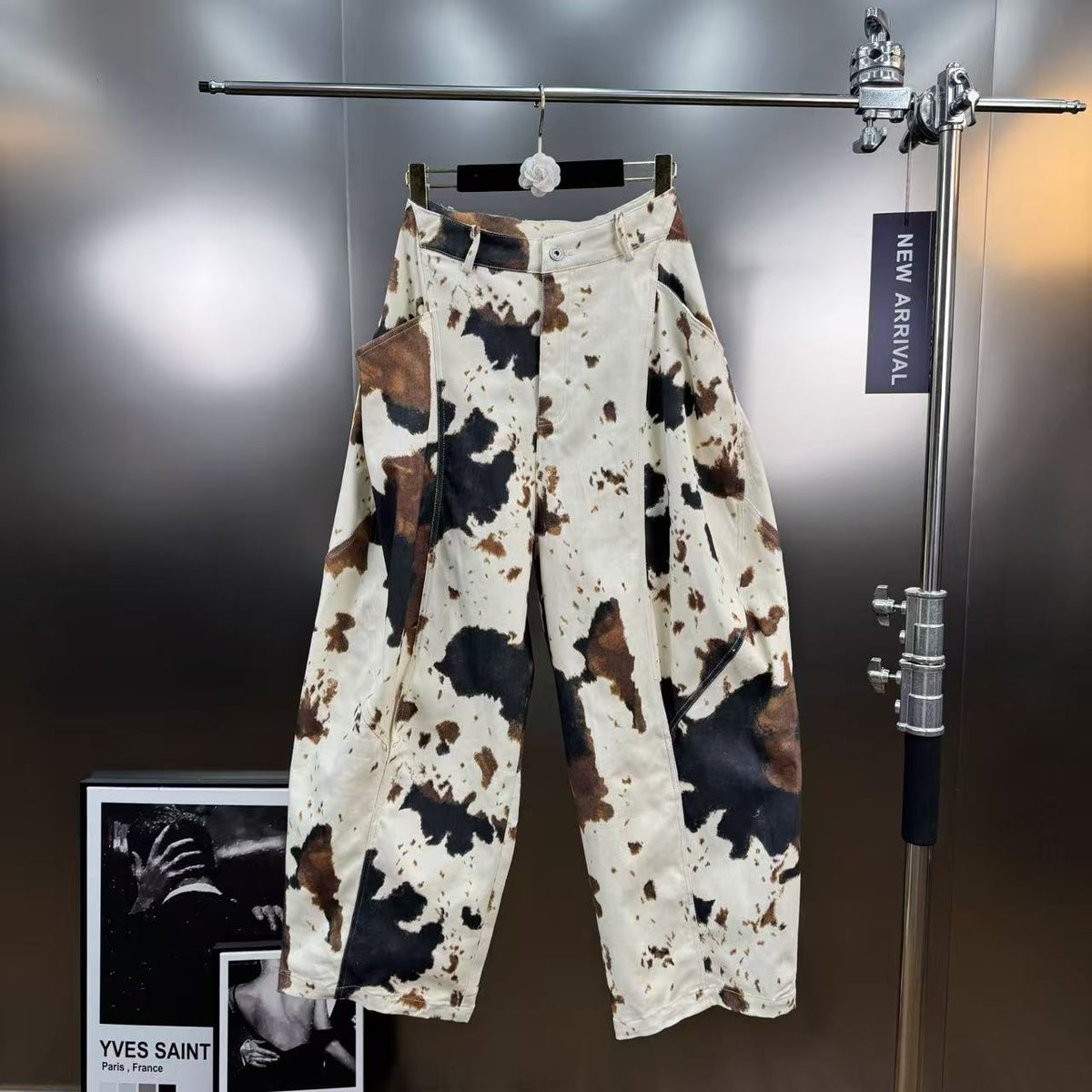 Dakota Cow Print Wide Pants