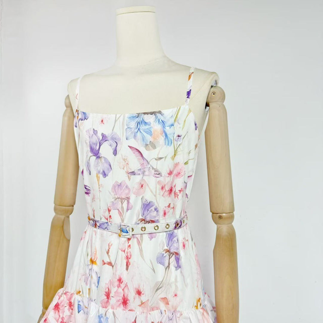 Aria Watercolour Floral Tiered Maxi Dress