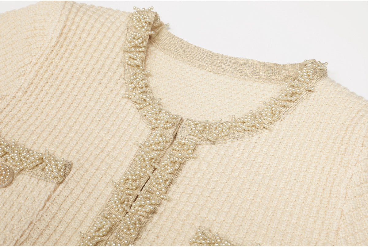 Vivienne Beaded Peplum Knit Maxi Dress