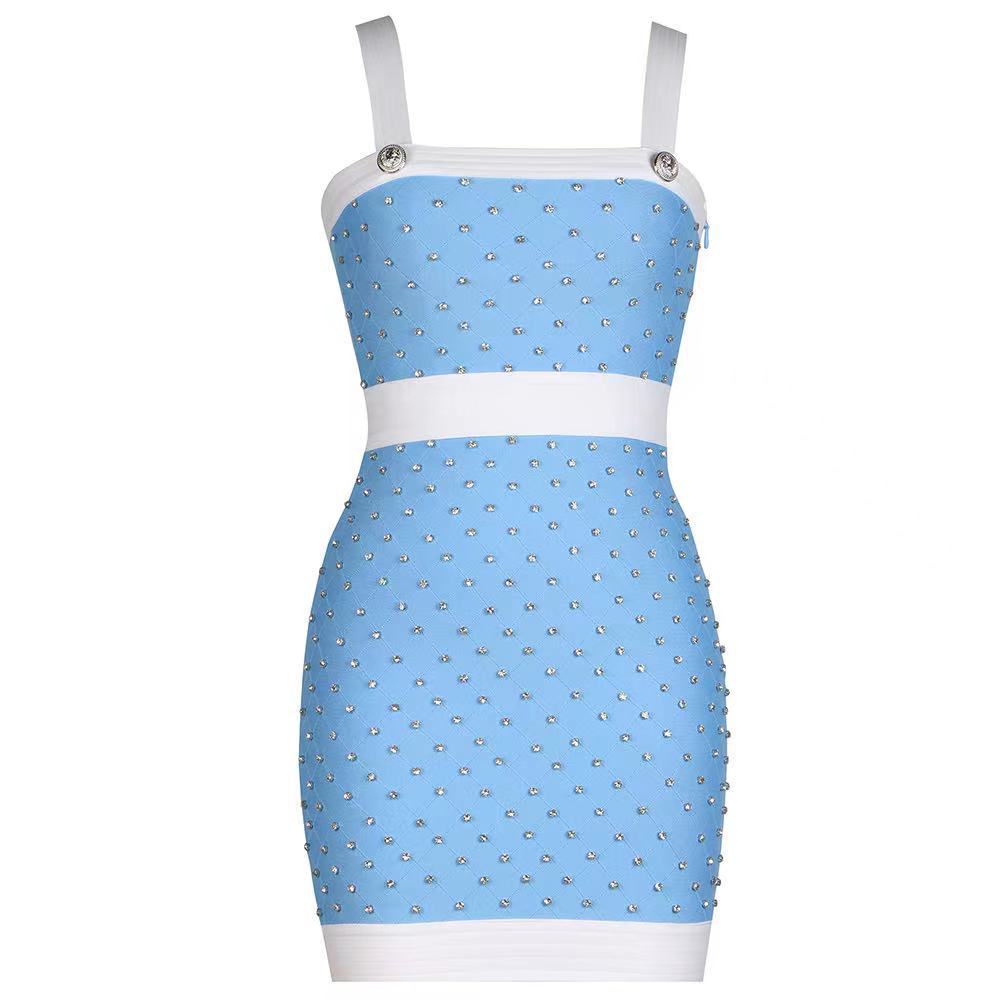 Rhinestone Bandage Mini Dress