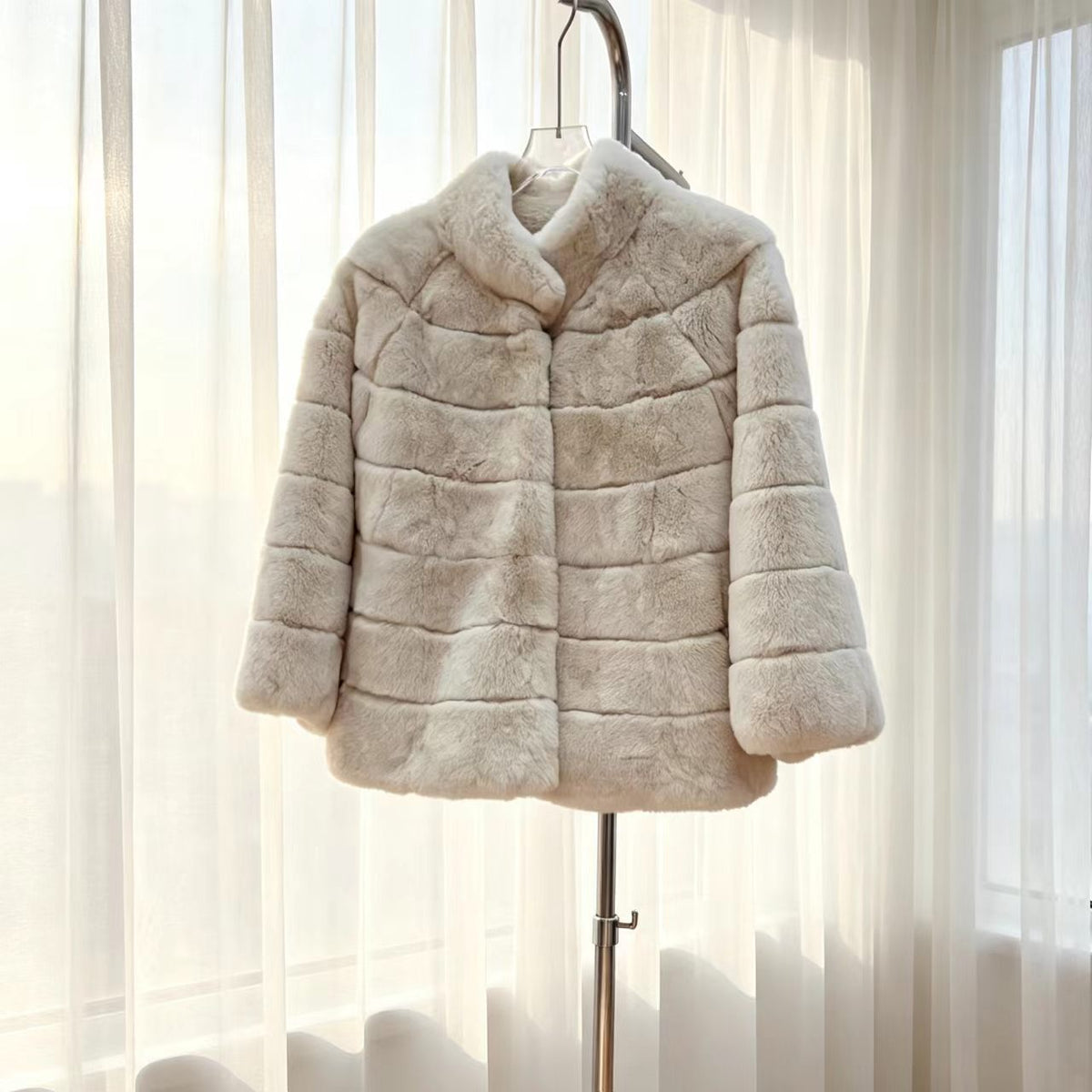 Ines Bell-Sleeve Fur Cape