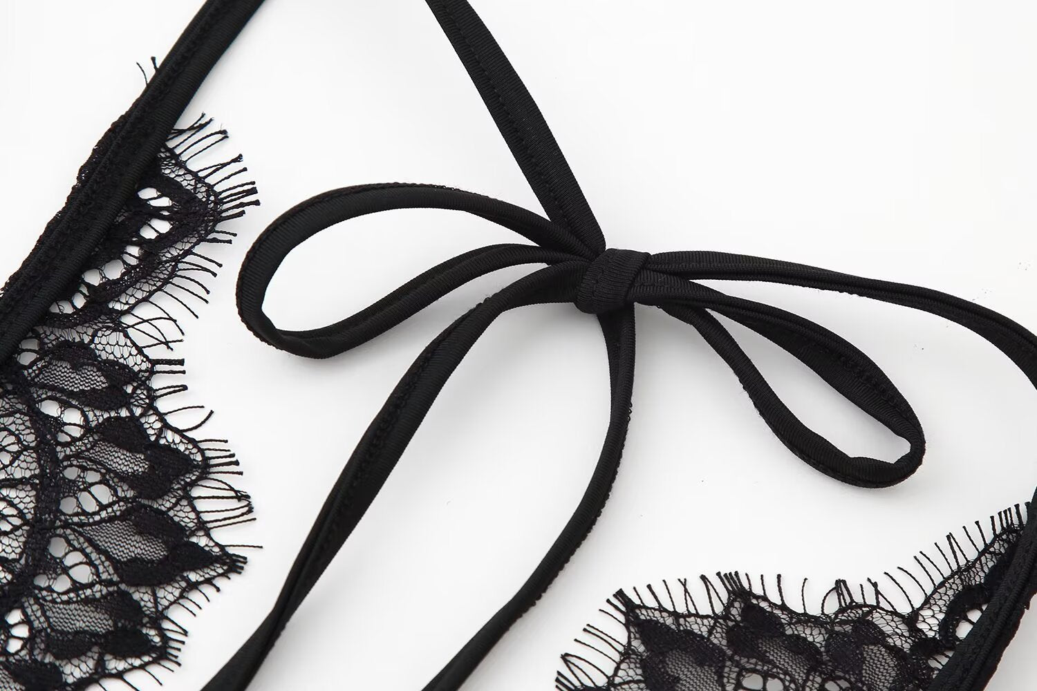 Lace Trim Halter Bodysuit