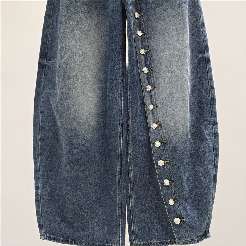 Jolanda Button-Seam Jeans