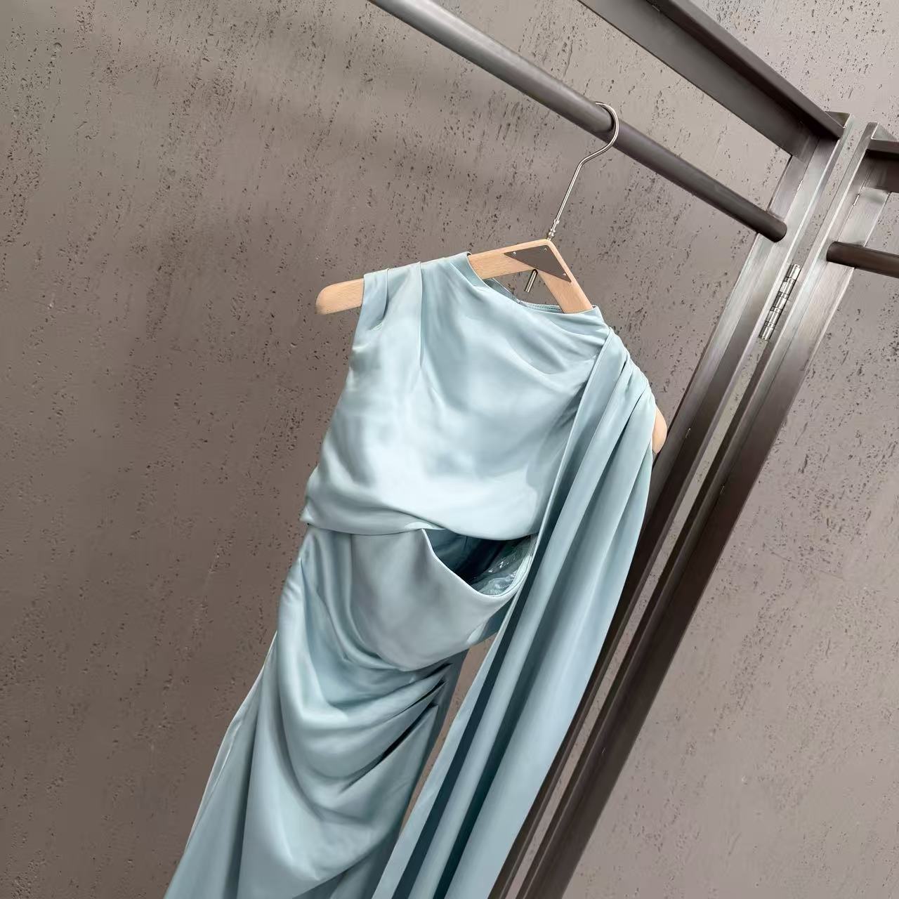 Celeste Draped Satin Gown