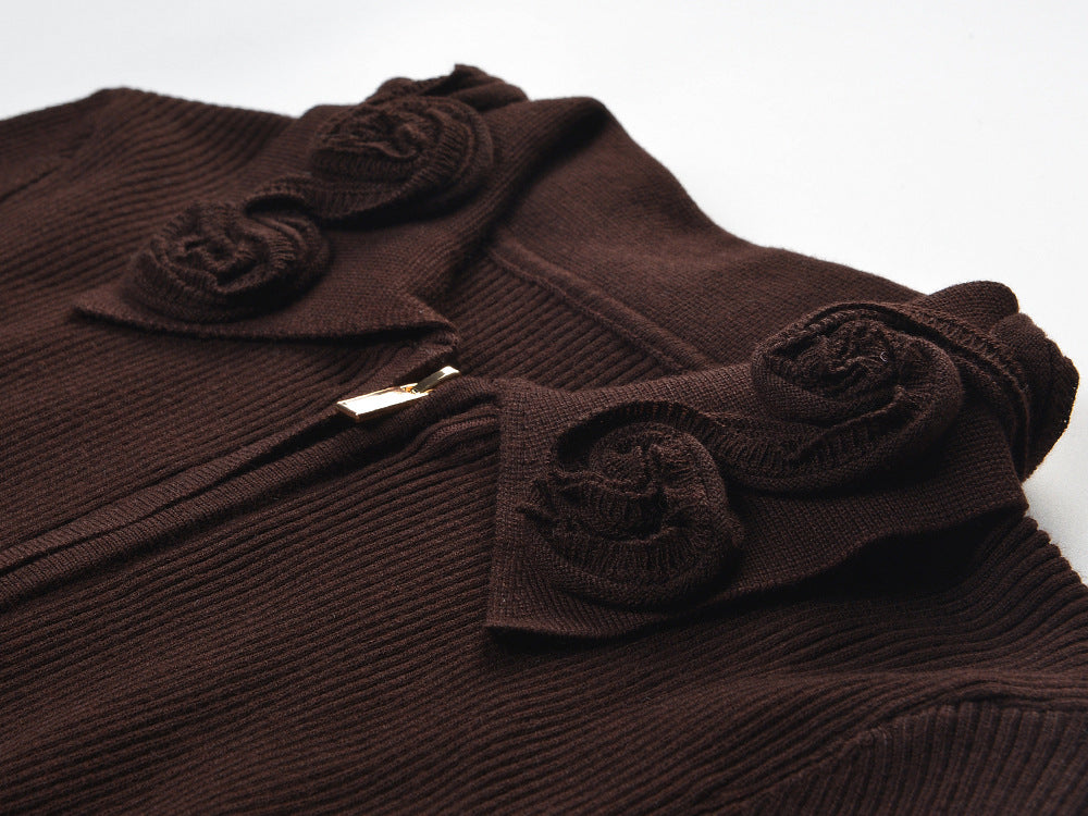 Wilhelmina Rosette-Collar Cardigan