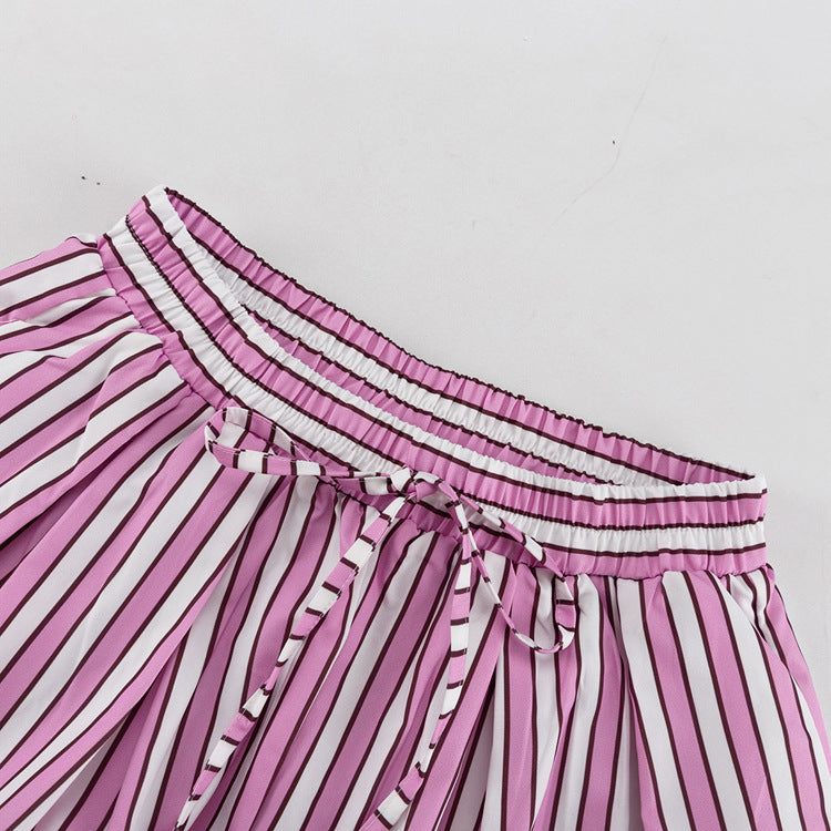 Striped Shirt and Shorts Set