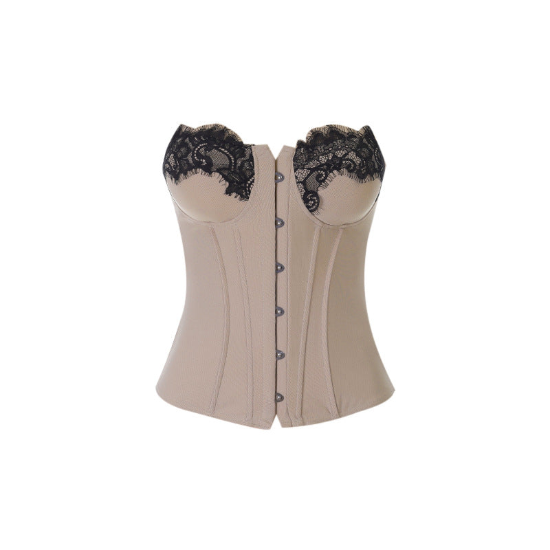 Lace Trim Bustier Tube Top