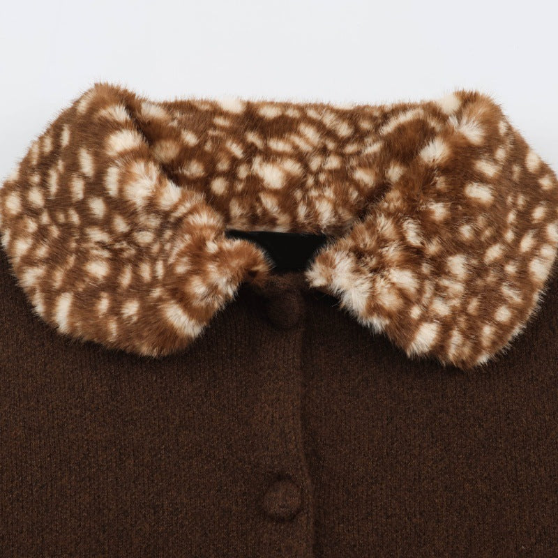 Brigida Fawn-Collar Cardigan