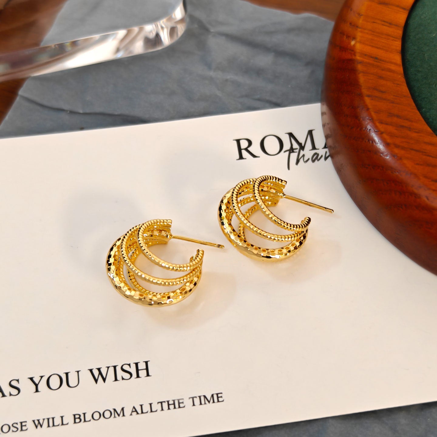 Multi Layer C Hoop Earrings
