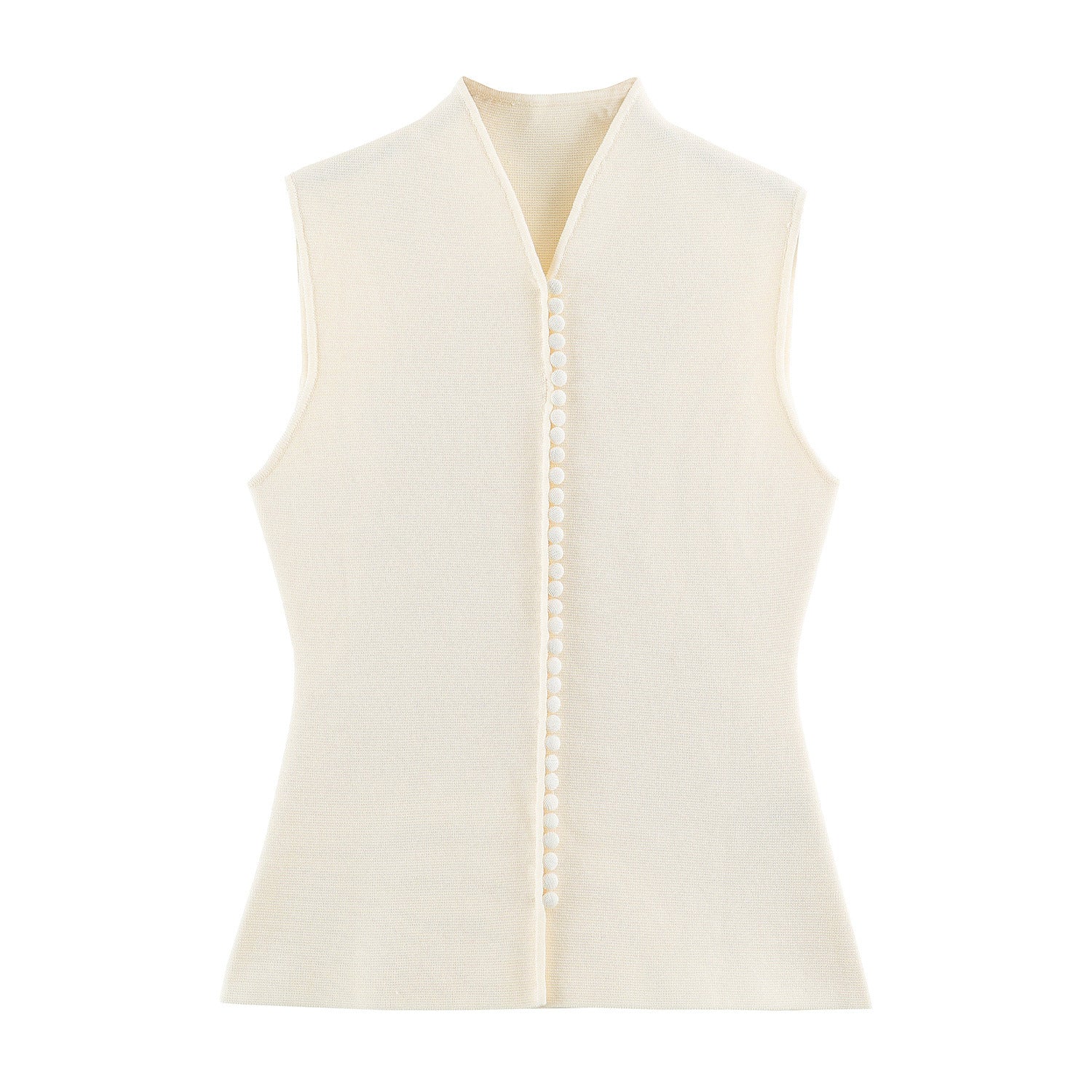 Covered Button Knit Vest Top