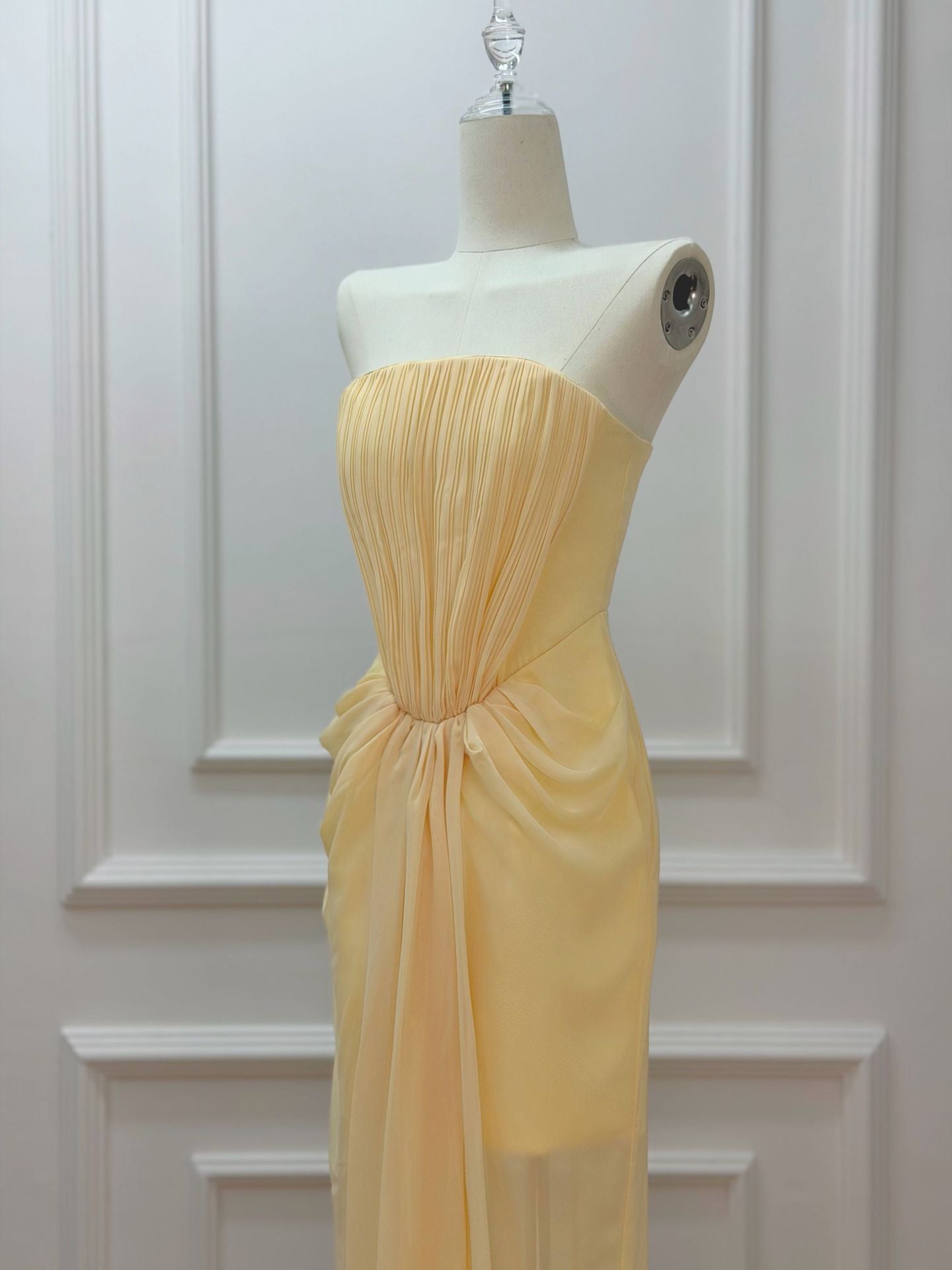 Solene Draped Chiffon Cape Maxi Dress