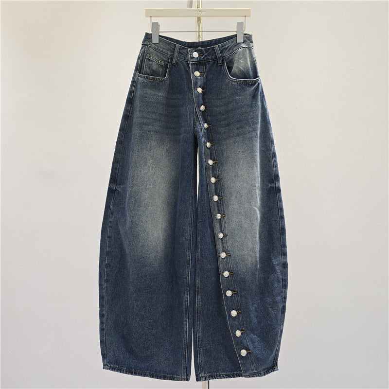 Jolanda Button-Seam Jeans