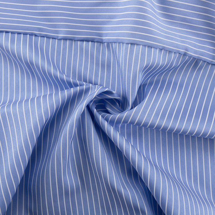 Striped Shirt & Pleated Skirt Set