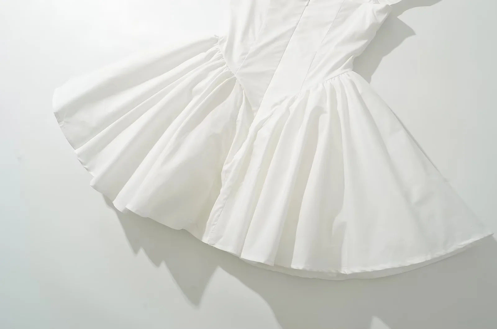 Square Collar Ruffle Strap Fit-and-Flare Mini Dress