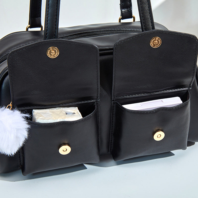 Dual-Pocket Camera Shoulder Bag