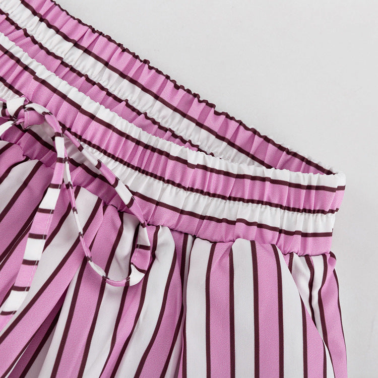 Striped Shirt and Shorts Set