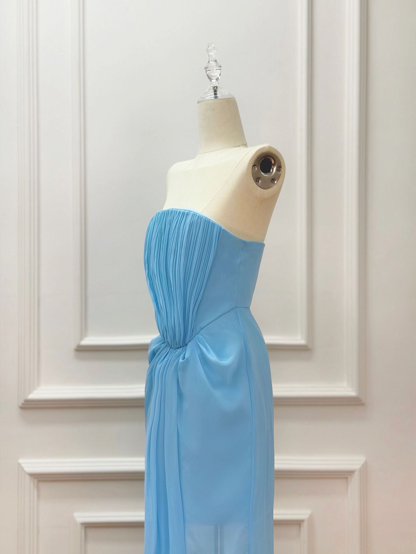 Solene Draped Chiffon Cape Maxi Dress