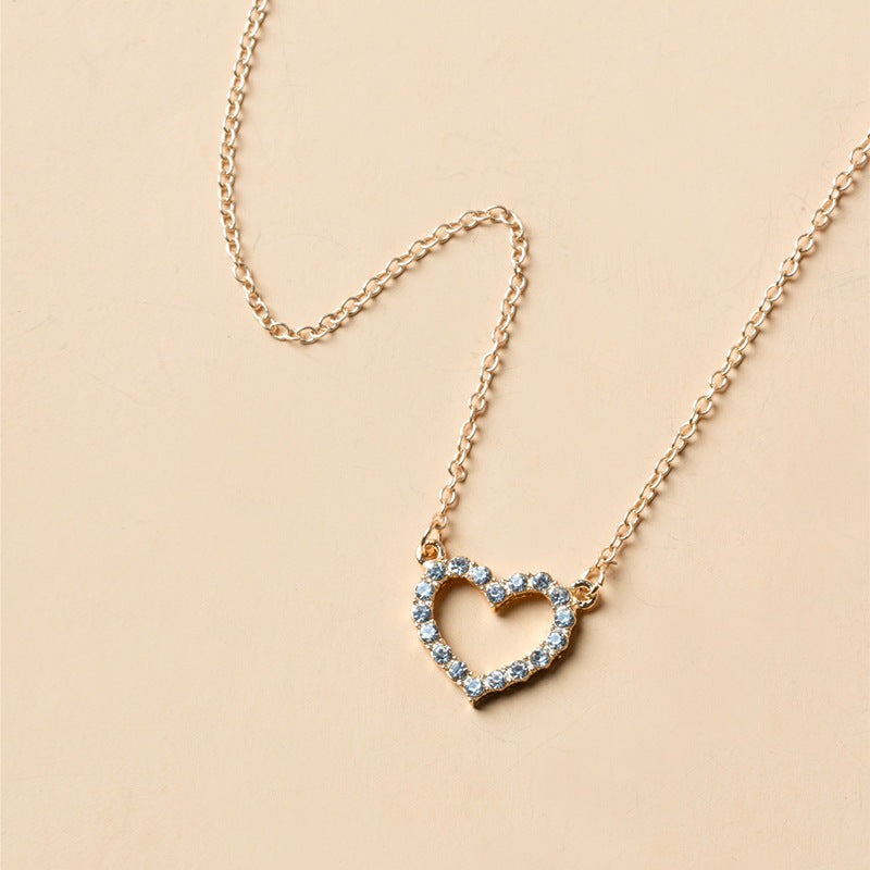 Crystal Heart Collarbone Chain