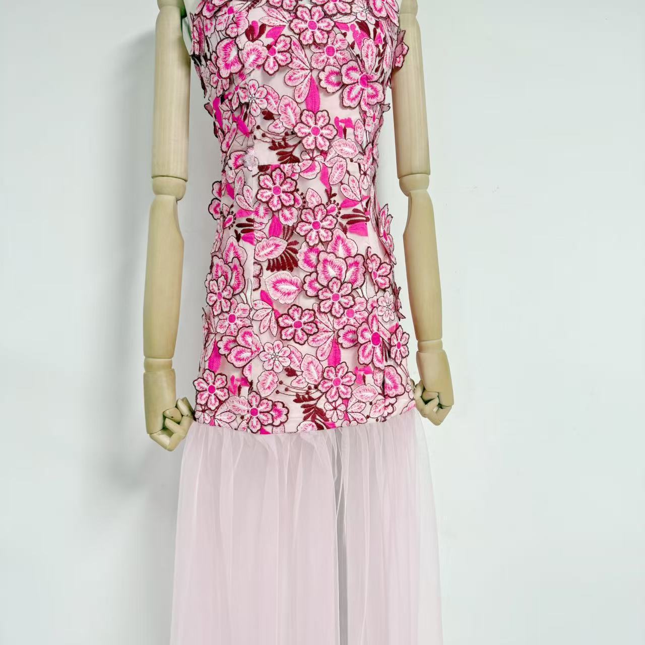 Verbena Guipure Lace and Tulle Maxi Dress
