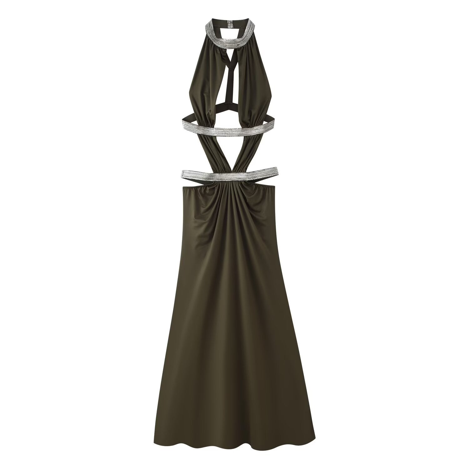 Nyra Cutout Halter Gown