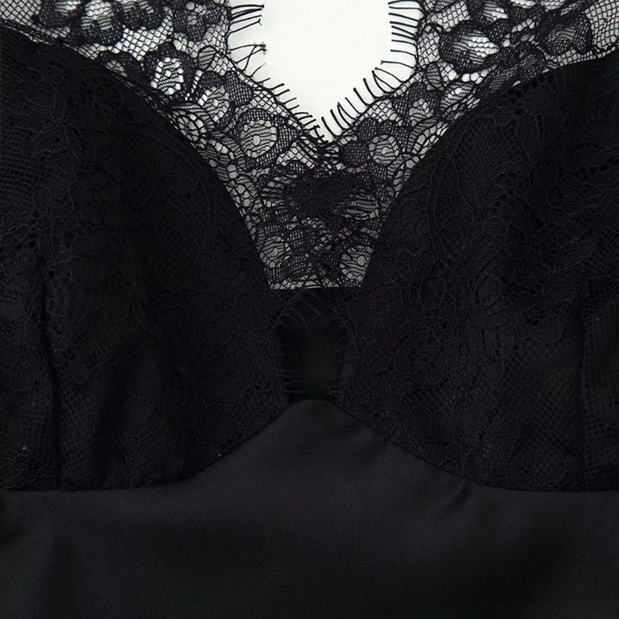 Lace V-Neck Peplum Camisole Top