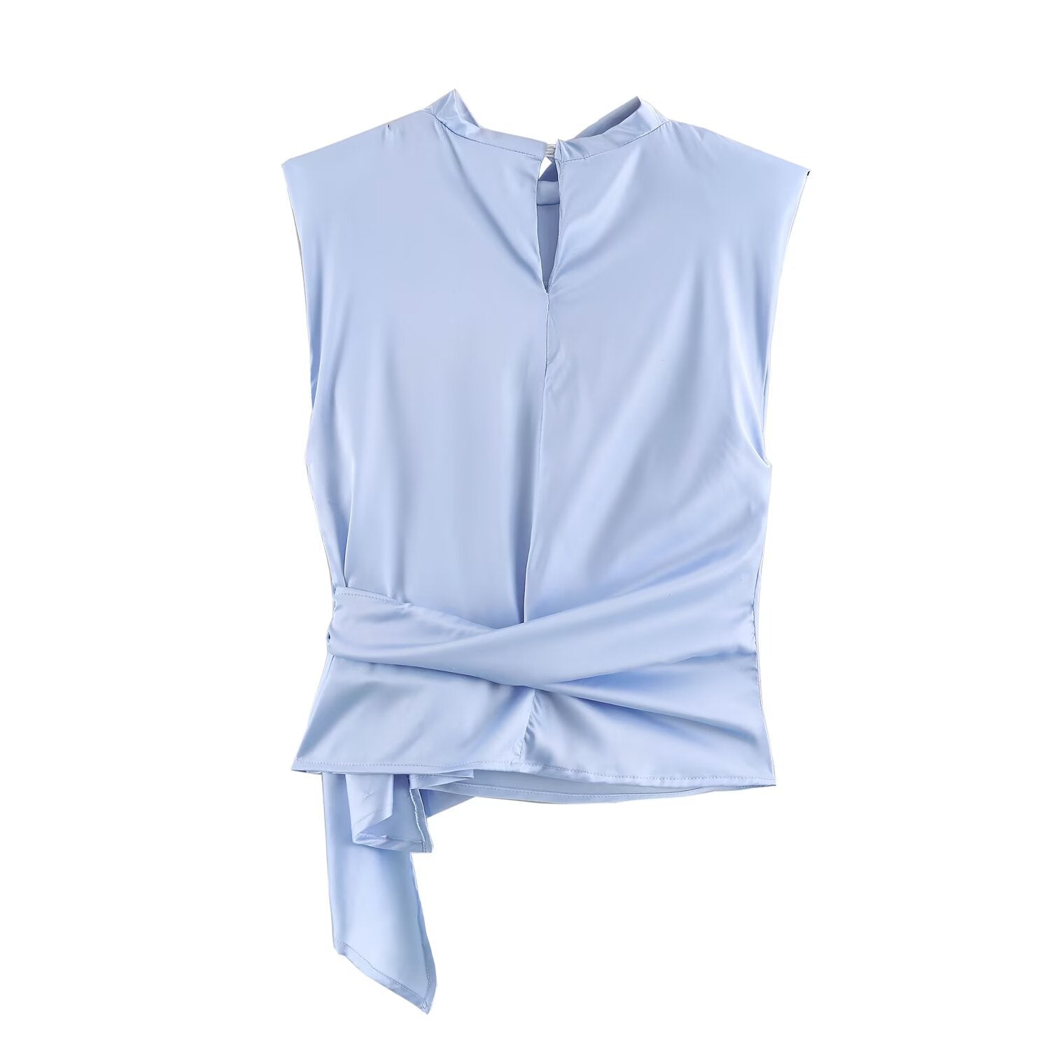 Satin Shoulder Pad Bow Top