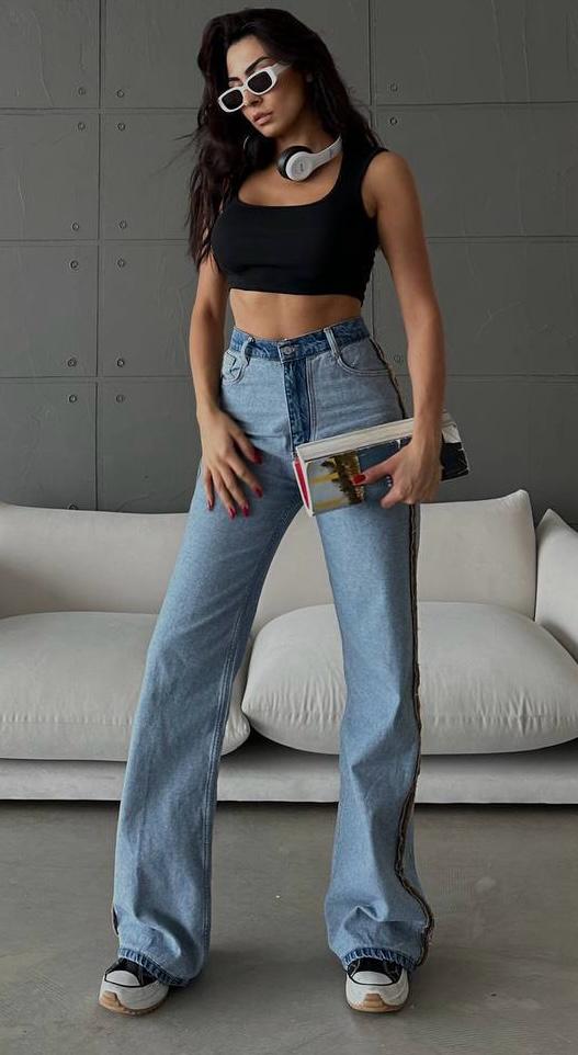 Inside Out Wide Jeans - MD Fashionwear