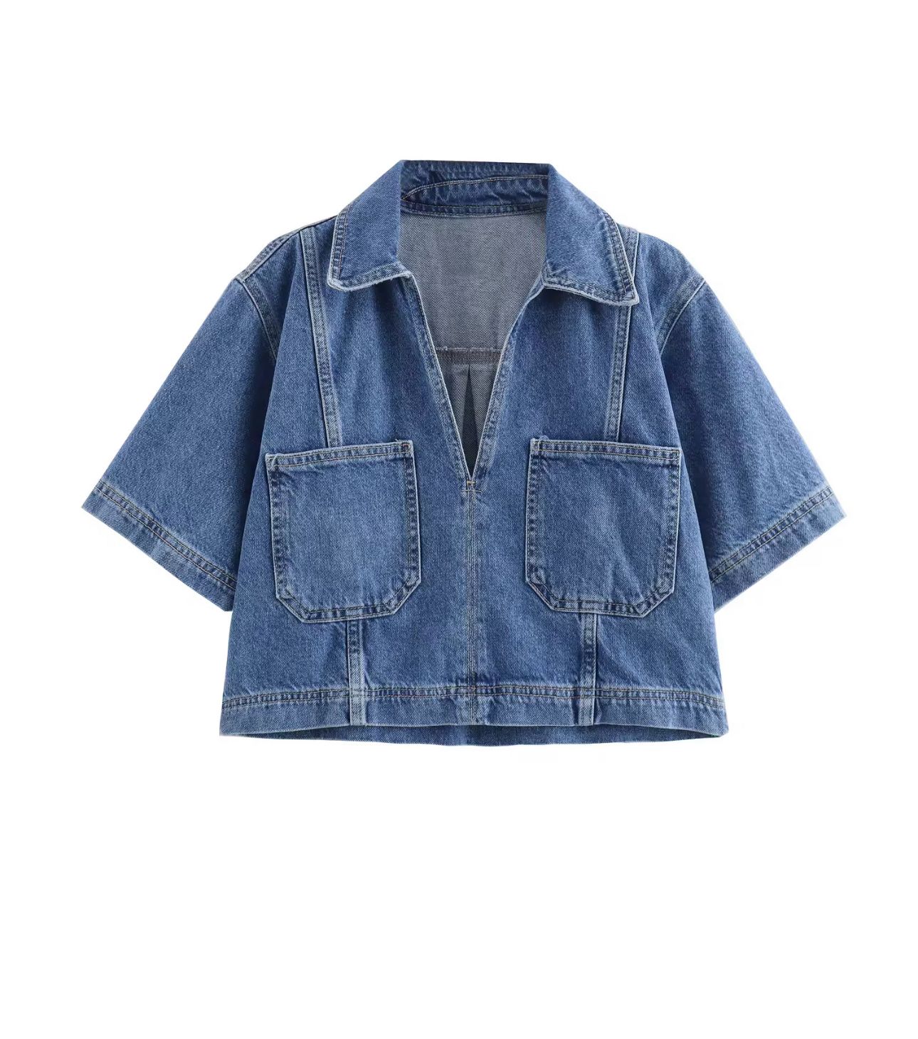 Denim skirt shorts set