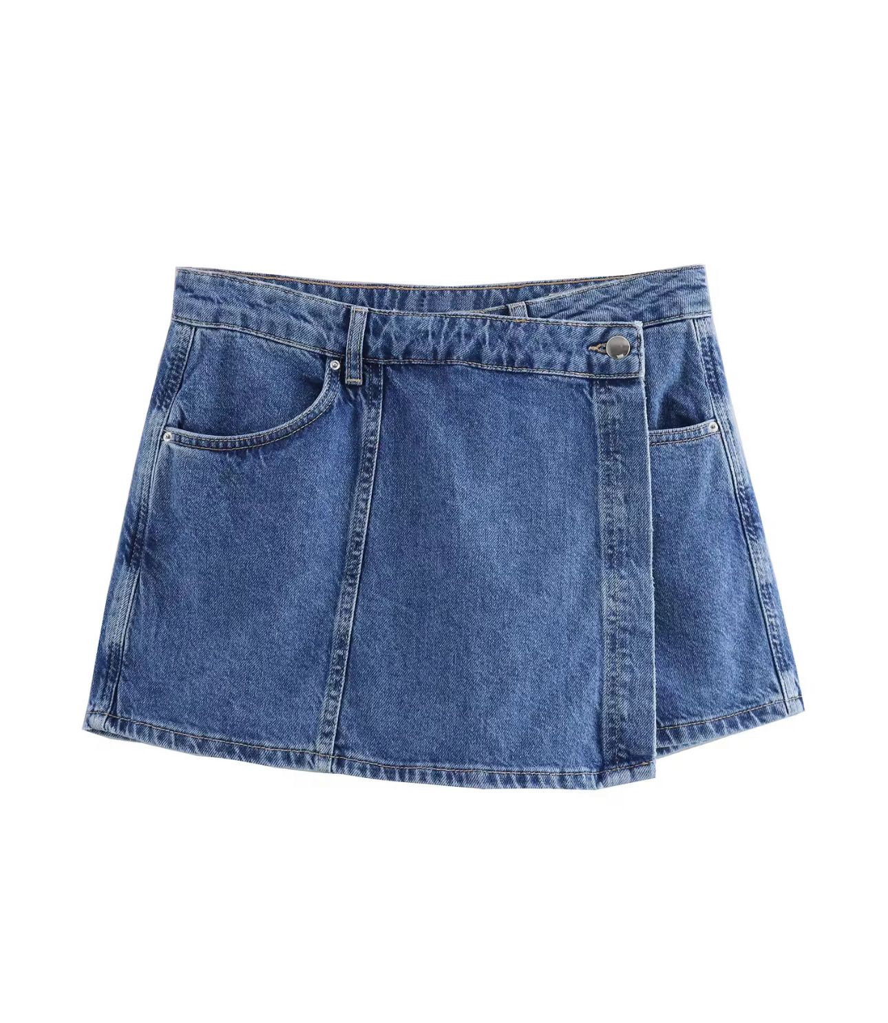 Denim skirt shorts set