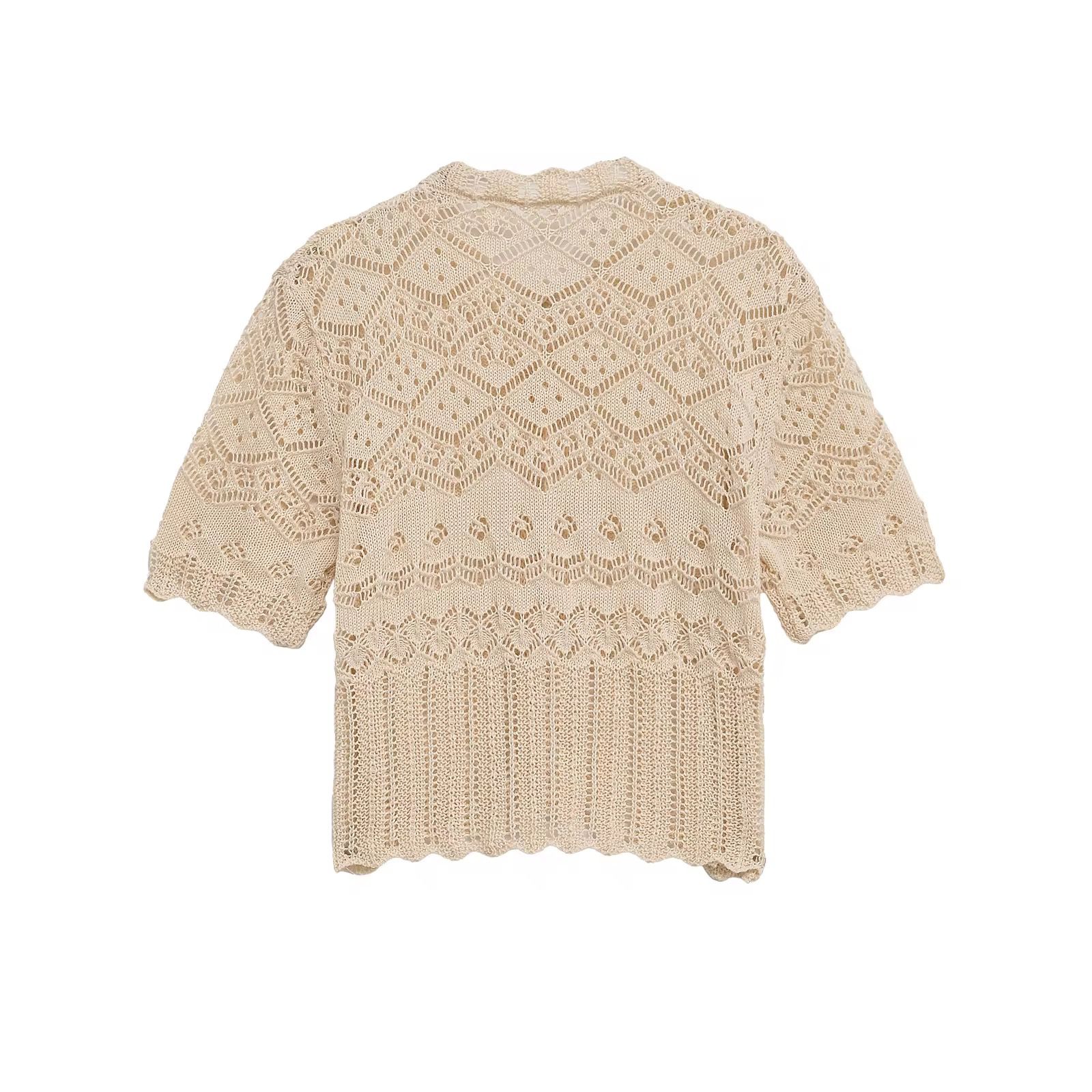 Beige Crochet knit