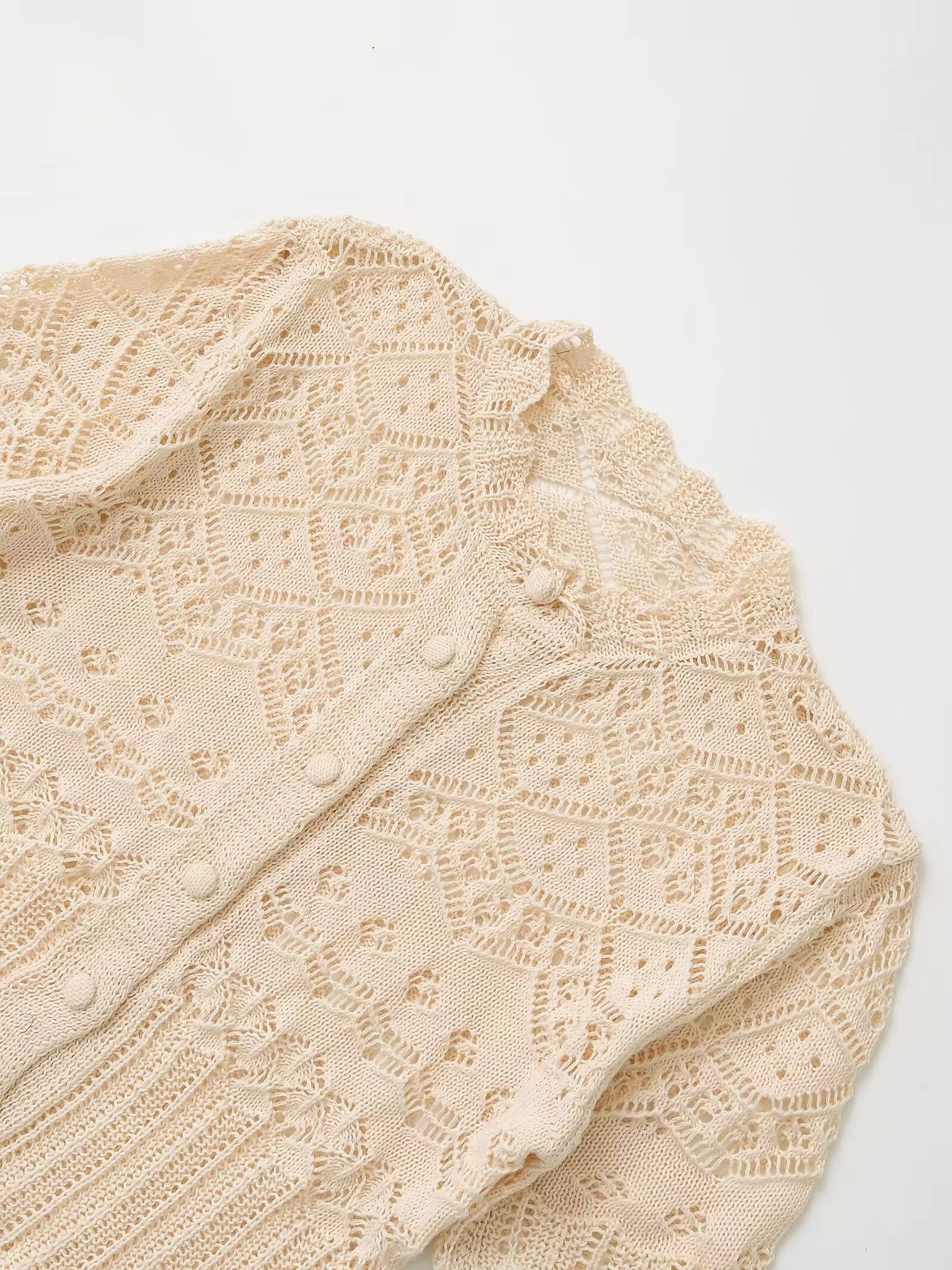 Beige Crochet knit