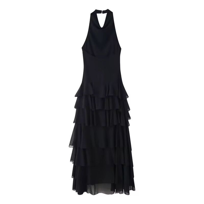 Cascade Halter Dress