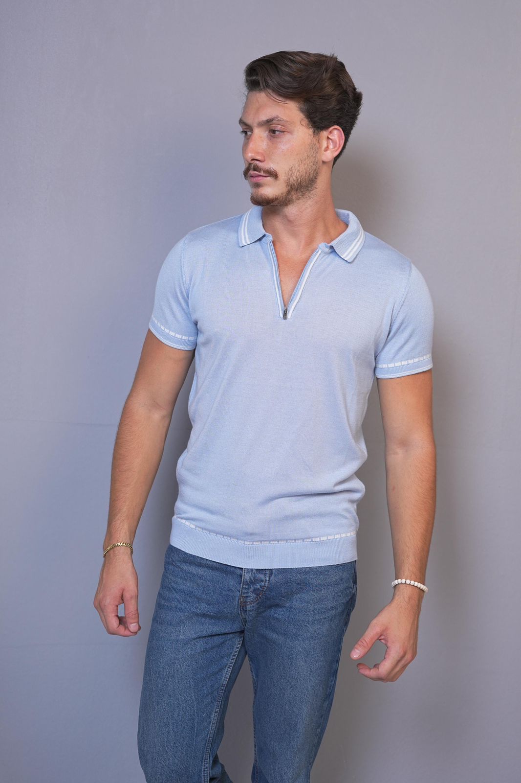 David Zippered Polo