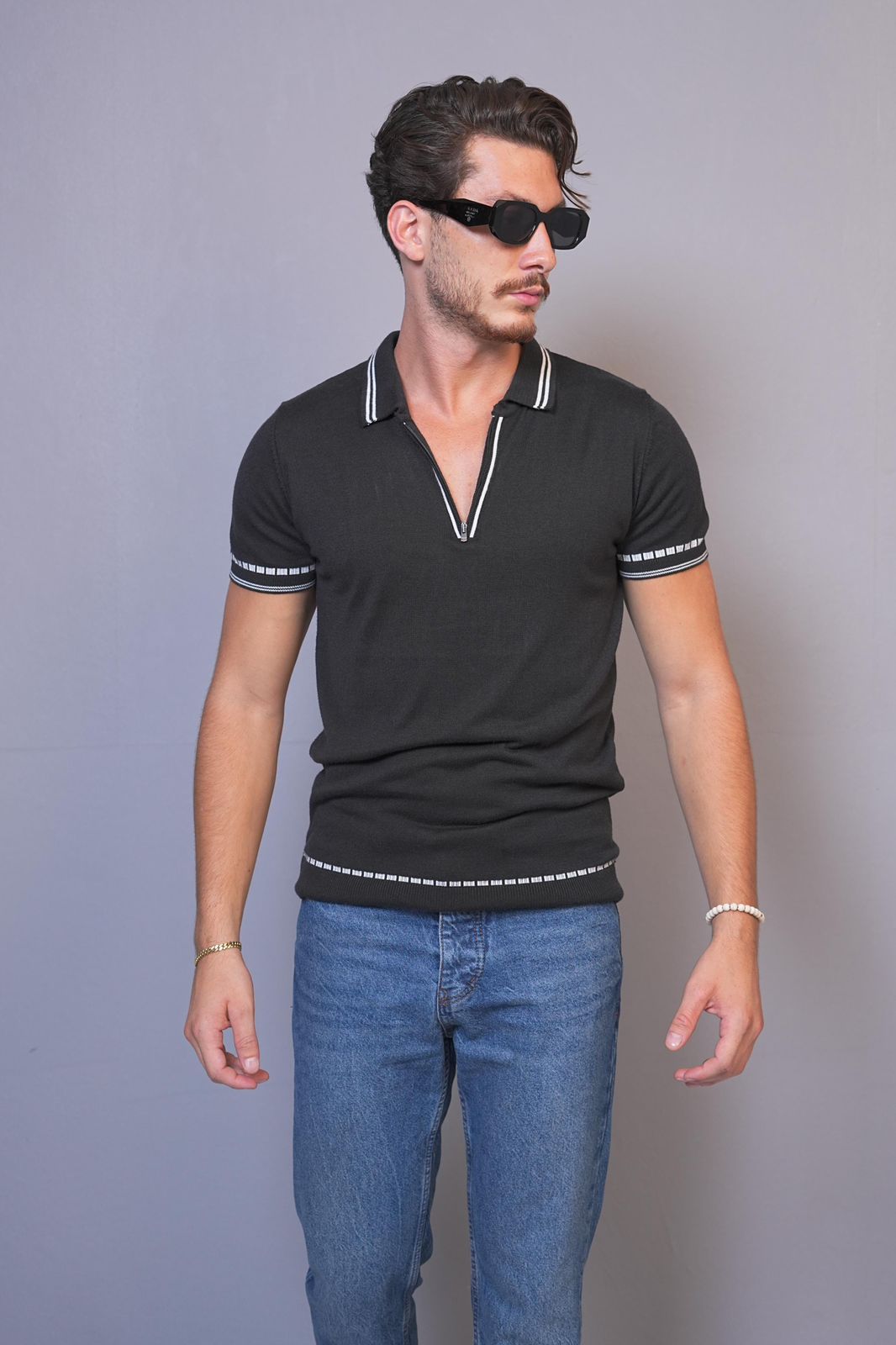 David Zippered Polo