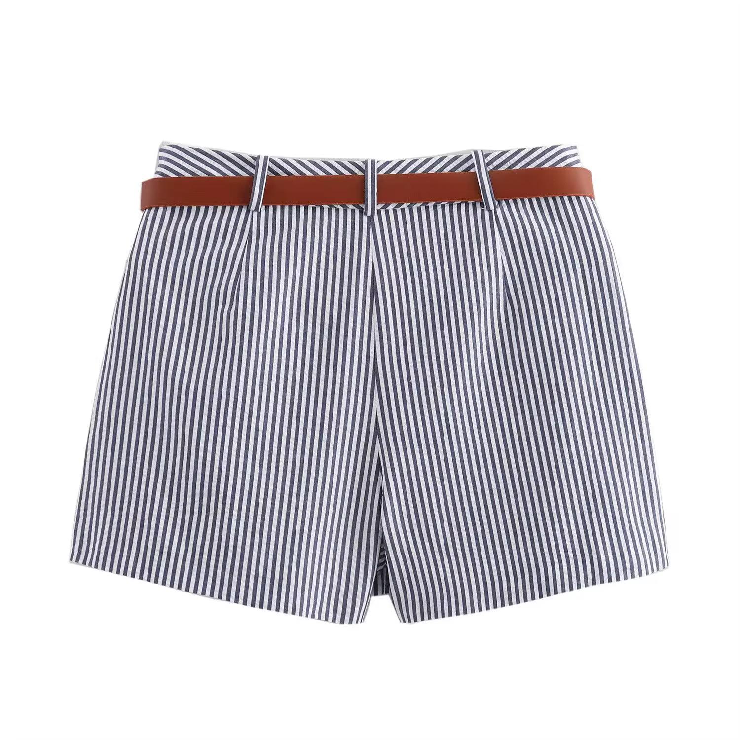 Striped Skorts With Belt