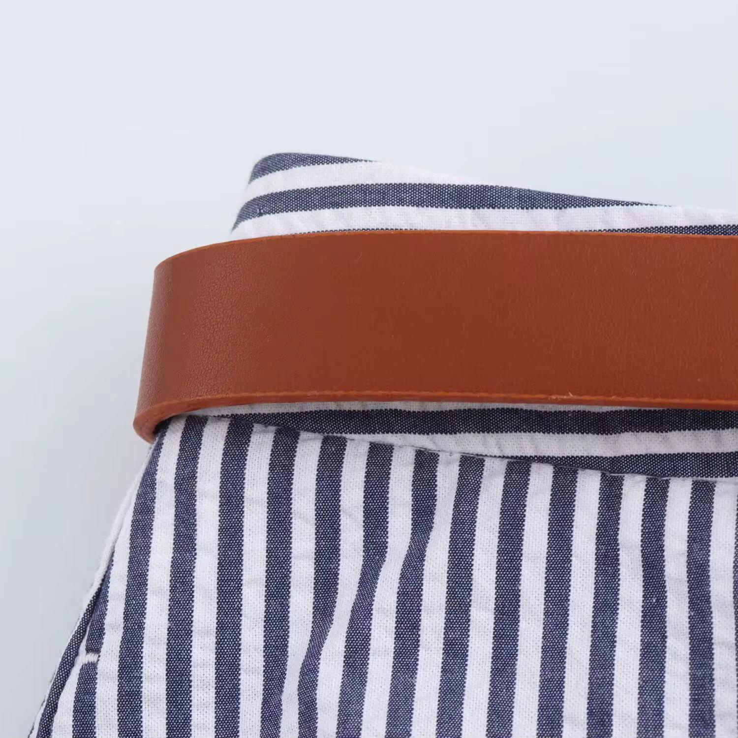 Striped Skorts With Belt