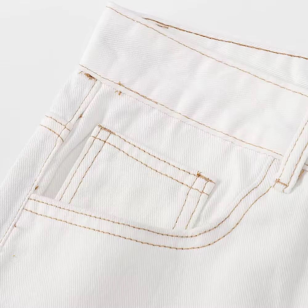 Cuff Wide-Leg Denim Jeans