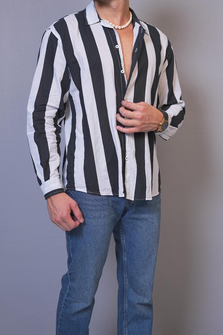 Nolan Stripped Chemise Long Sleeve