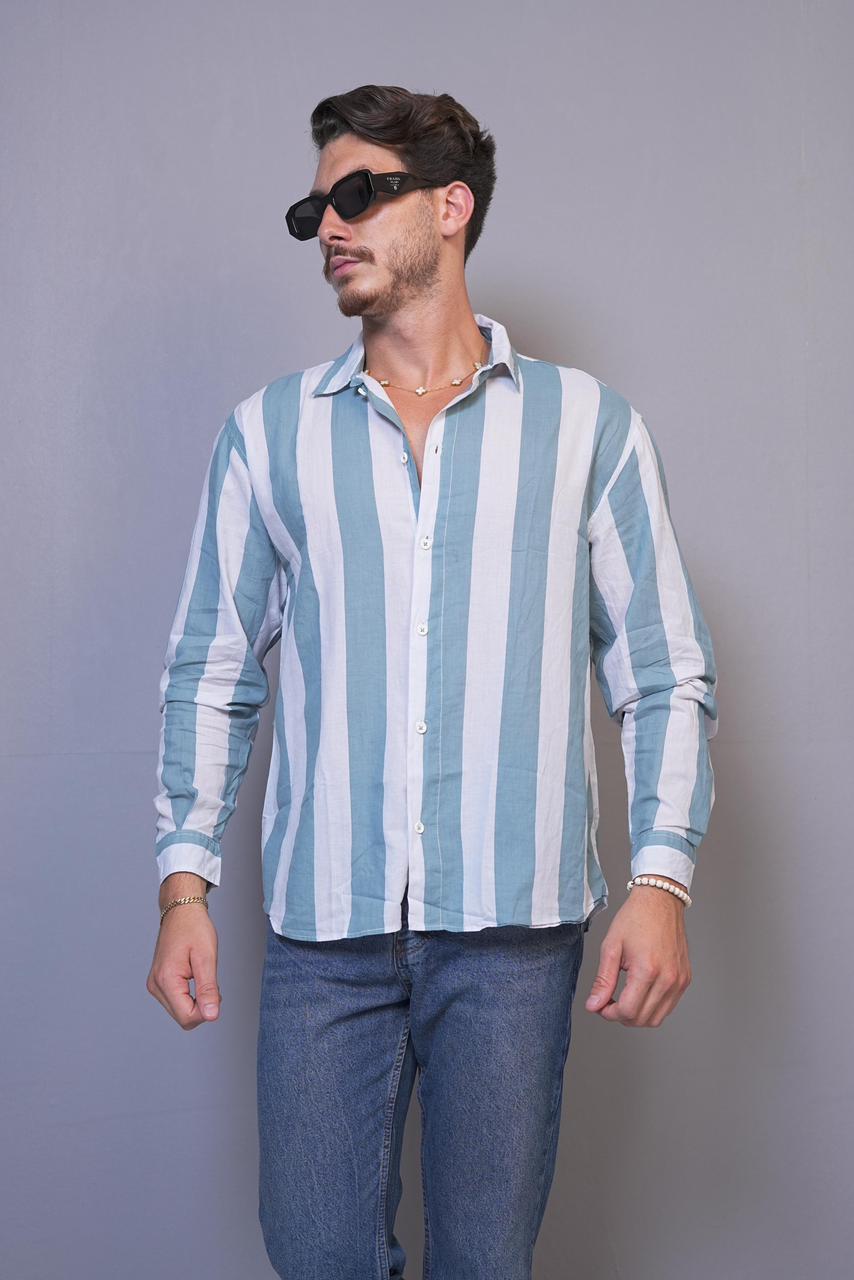 Nolan Stripped Chemise Long Sleeve