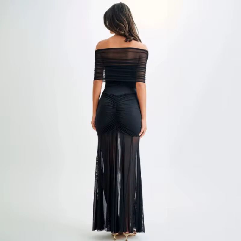 Off shoulder mesh dress