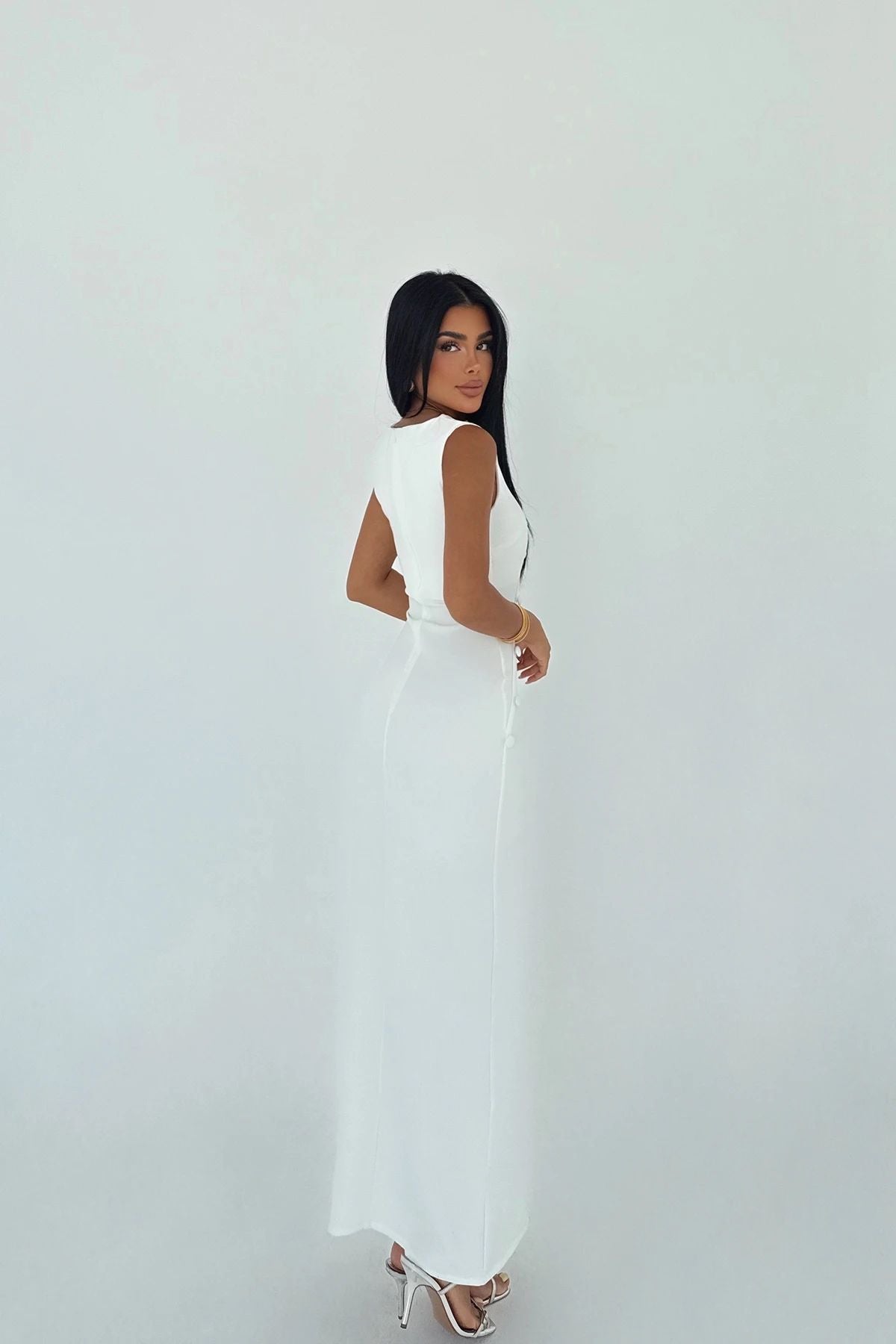 Button Midi Dress