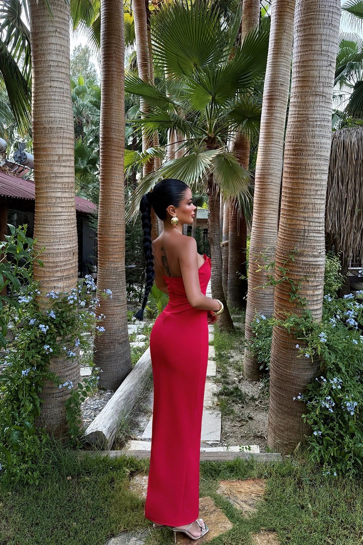 Bow Detail Strapless Dress