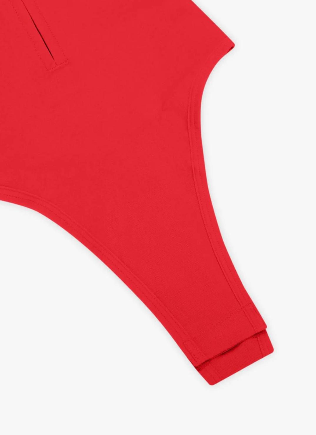 Seamless Plunge Chest Support Bodysuit with Clips Inside