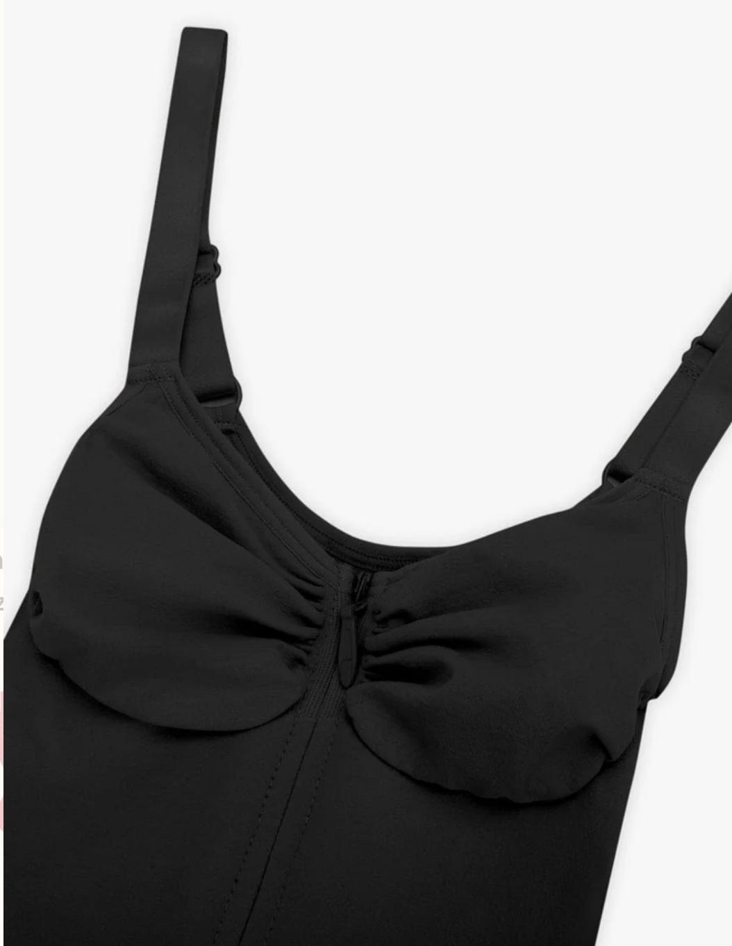 Seamless Plunge Chest Support Bodysuit with Clips Inside