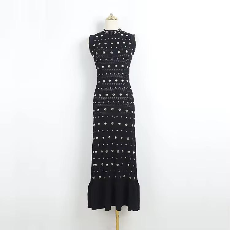 Crochet Knit Blend Midi Dress